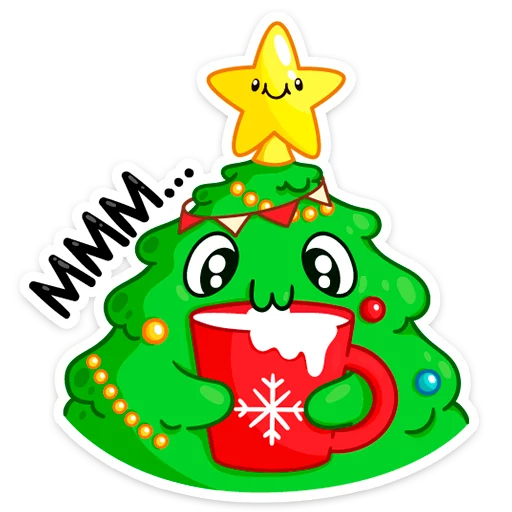🥛 Стикер «Ёлочка Иголочка» для Telegram