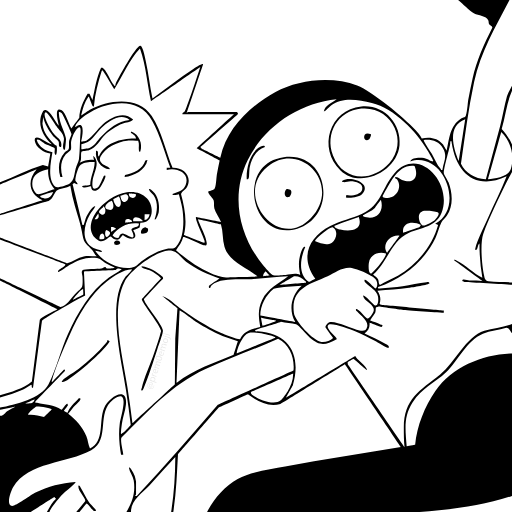 🤩 Эмодзи «⠀ ⠀ ⠀ ⠀Рик и Морти» для Telegram