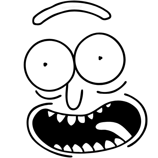 🤩 Эмодзи «⠀ ⠀ ⠀ ⠀Рик и Морти» для Telegram