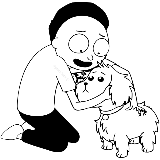 🤩 Эмодзи «⠀ ⠀ ⠀ ⠀Рик и Морти» для Telegram