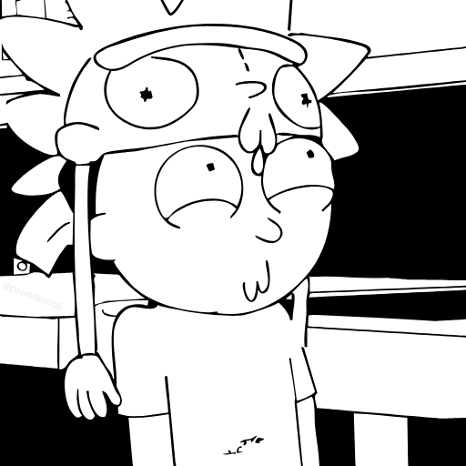 🤩 Эмодзи «⠀ ⠀ ⠀ ⠀Рик и Морти» для Telegram
