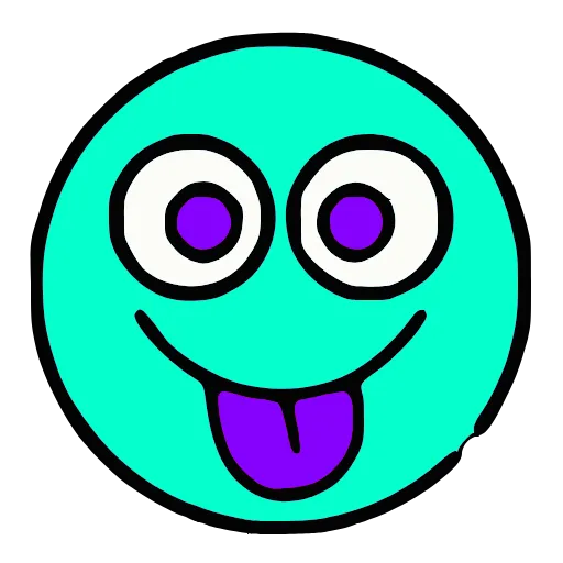 😛 Эмодзи «Бирюзовые буквы и эмодзи» для Telegram