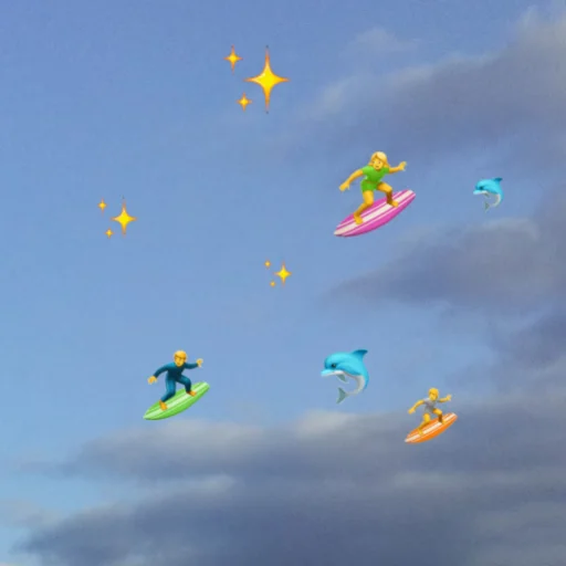 🏄‍♀ Стикер «emoji in the sky» для Telegram