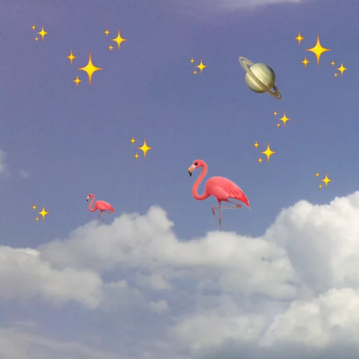 🦩 Стикер «emoji in the sky» для Telegram