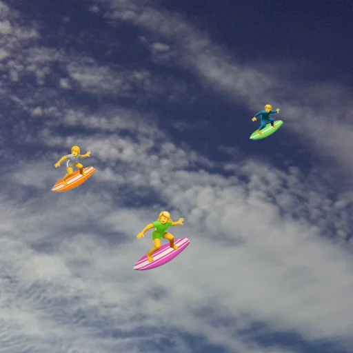 🏄‍♀ Стикер «emoji in the sky» для Telegram