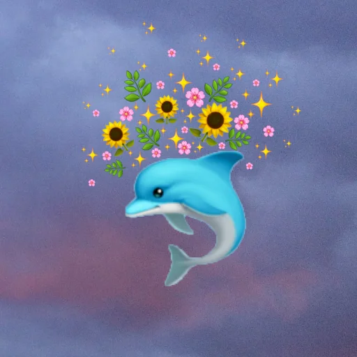 🐬 Стикер «emoji in the sky» для Telegram