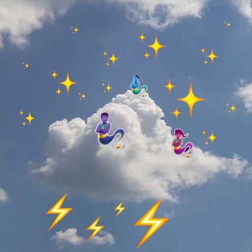 🧞 Стикер «emoji in the sky» для Telegram