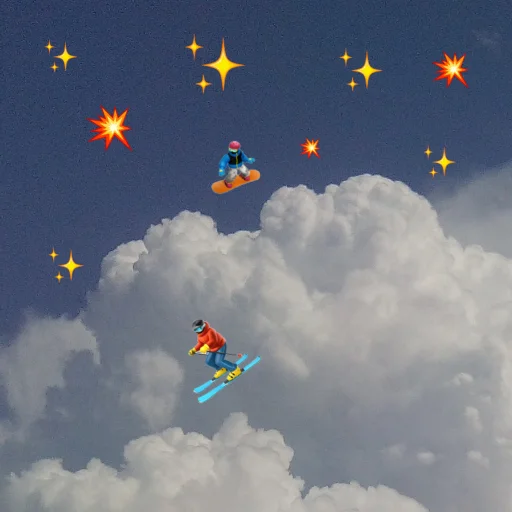 ⛷ Стикер «emoji in the sky» для Telegram