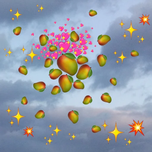 🥭 Стикер «emoji in the sky» для Telegram