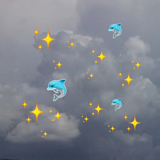 🐬 Стикер «emoji in the sky» для Telegram
