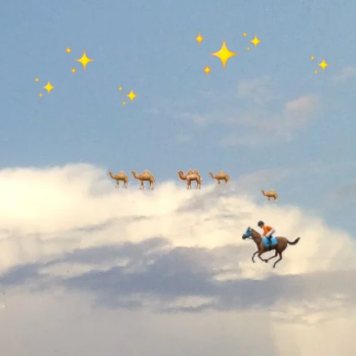 🏇 Стикер «emoji in the sky» для Telegram