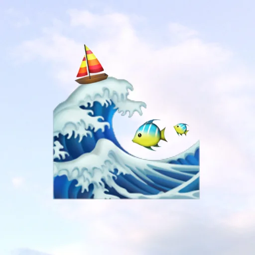 🌊 Стикер «emoji in the sky» для Telegram