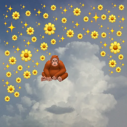 🦧 Стикер «emoji in the sky» для Telegram