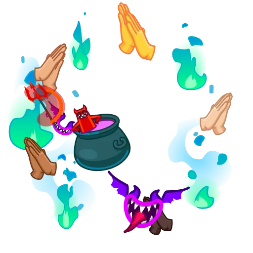 😈 Стикер «EmojiAroundAnimations» для Telegram