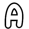 ❤ Эмодзи «Белые буквы с черной обводкой» для Telegram