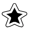 ❤ Эмодзи «Белые буквы с черной обводкой» для Telegram