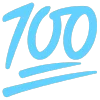💯 Эмодзи «light blue» для Telegram