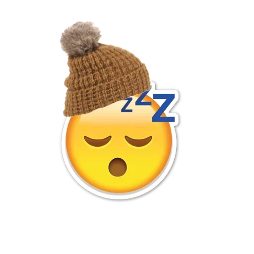 😴 Стикер «emoji with cute hat» для Telegram