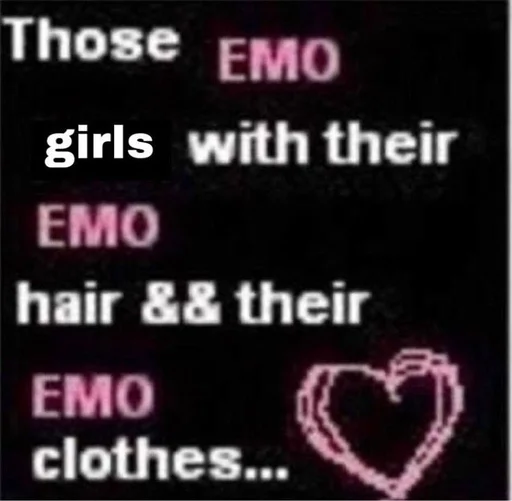 ❤️ Стикер «~*_*emo sucks*_*» для Telegram