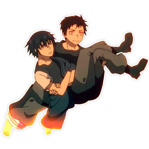 👬 Стикер «Enen no shouboutai / Пламенная бригада пожарных» для Telegram