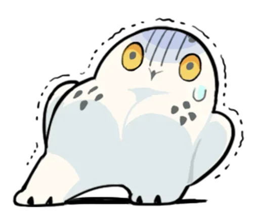 😨 Стикер «Energetic Snowy Owls» для Telegram