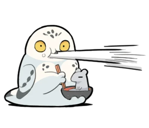 😱 Стикер «Energetic Snowy Owls» для Telegram