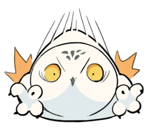 💨 Стикер «Energetic Snowy Owls» для Telegram