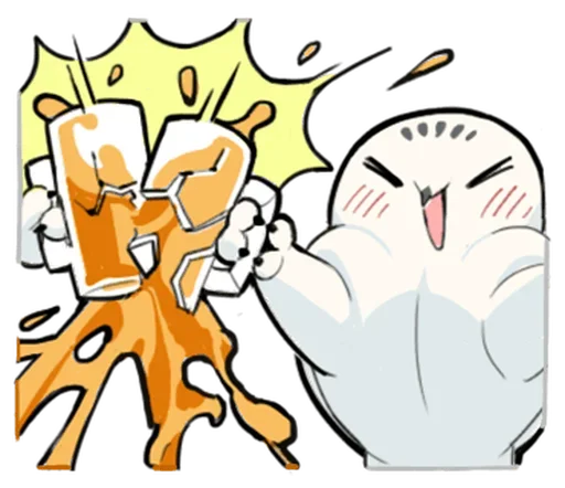 🍻 Стикер «Energetic Snowy Owls» для Telegram