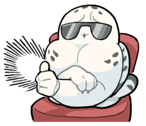👍 Стикер «Energetic Snowy Owls» для Telegram