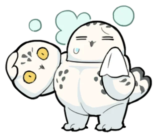 🎃 Стикер «Energetic Snowy Owls» для Telegram
