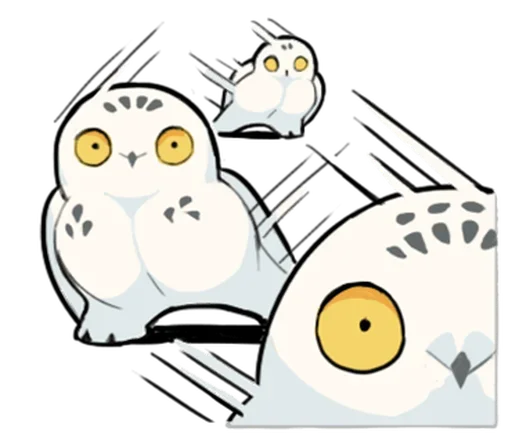 🏃‍♀ Стикер «Energetic Snowy Owls» для Telegram