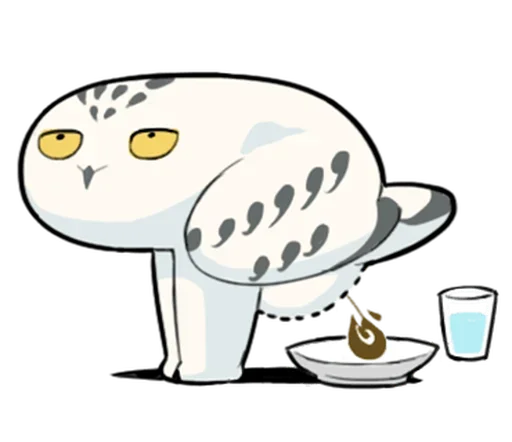 💩 Стикер «Energetic Snowy Owls» для Telegram