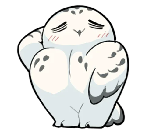 ☺ Стикер «Energetic Snowy Owls» для Telegram
