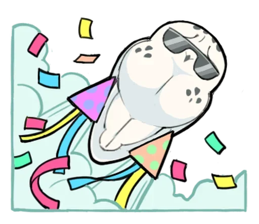 🥳 Стикер «Energetic Snowy Owls» для Telegram