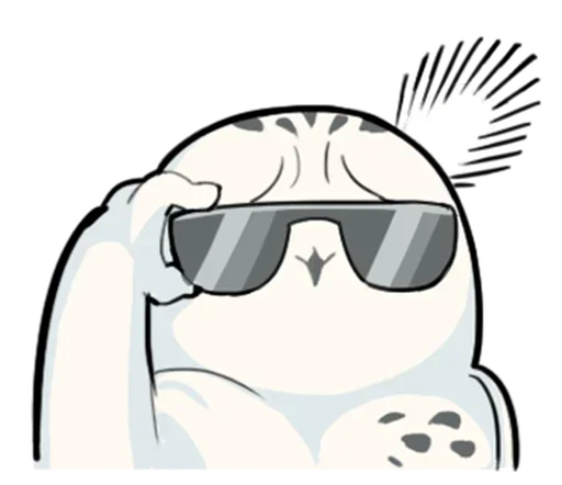 😎 Стикер «Energetic Snowy Owls» для Telegram