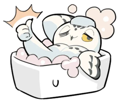 🚿 Стикер «Energetic Snowy Owls» для Telegram