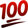 💯 Эмодзи «Красные буквы градиент» для Telegram