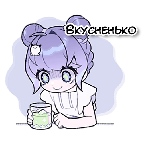😋 Стикер «Бодрая вялая–тян» для Telegram