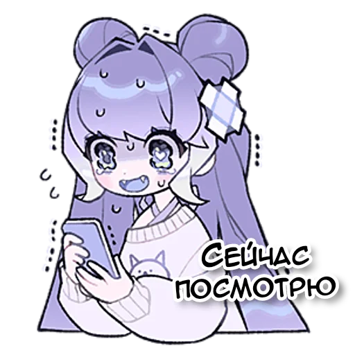 🧐 Стикер «Бодрая вялая–тян» для Telegram