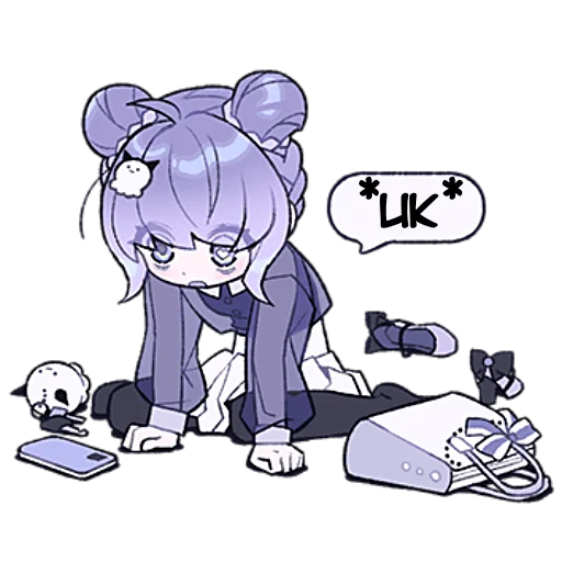 🥴 Стикер «Бодрая вялая–тян» для Telegram