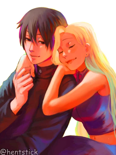 ❤️ Стикер «Eno and Sai» для Telegram