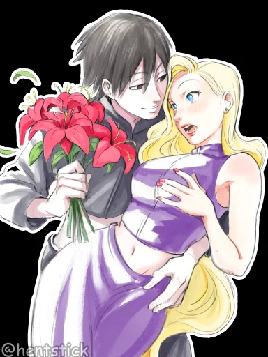 ❤️ Стикер «Eno and Sai» для Telegram