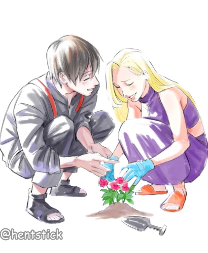 ❤️ Стикер «Eno and Sai» для Telegram