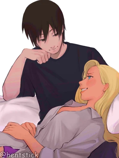 ❤️ Стикер «Eno and Sai» для Telegram