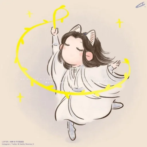 🍋 Стикер «Tian Guan Ci Fu» для Telegram
