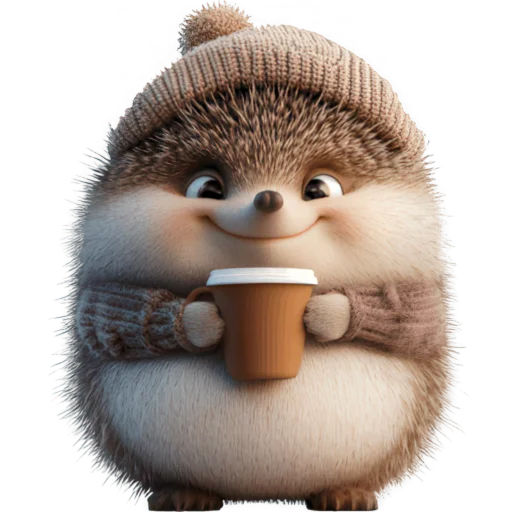 ☕️ Стикер «Милый еж» для Telegram