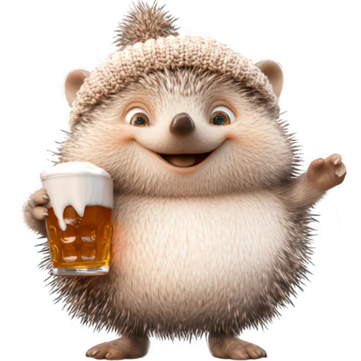 🍺 Стикер «Милый еж» для Telegram