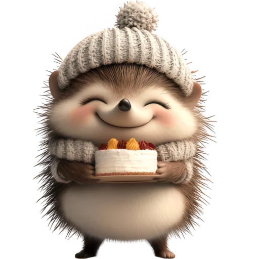 🎂 Стикер «Милый еж» для Telegram