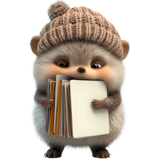 📚 Стикер «Милый еж» для Telegram