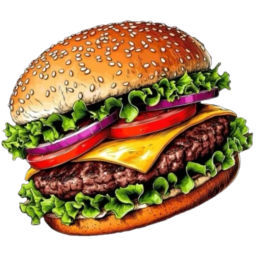 🍔 Стикер «Поговорим о работе» для Telegram
